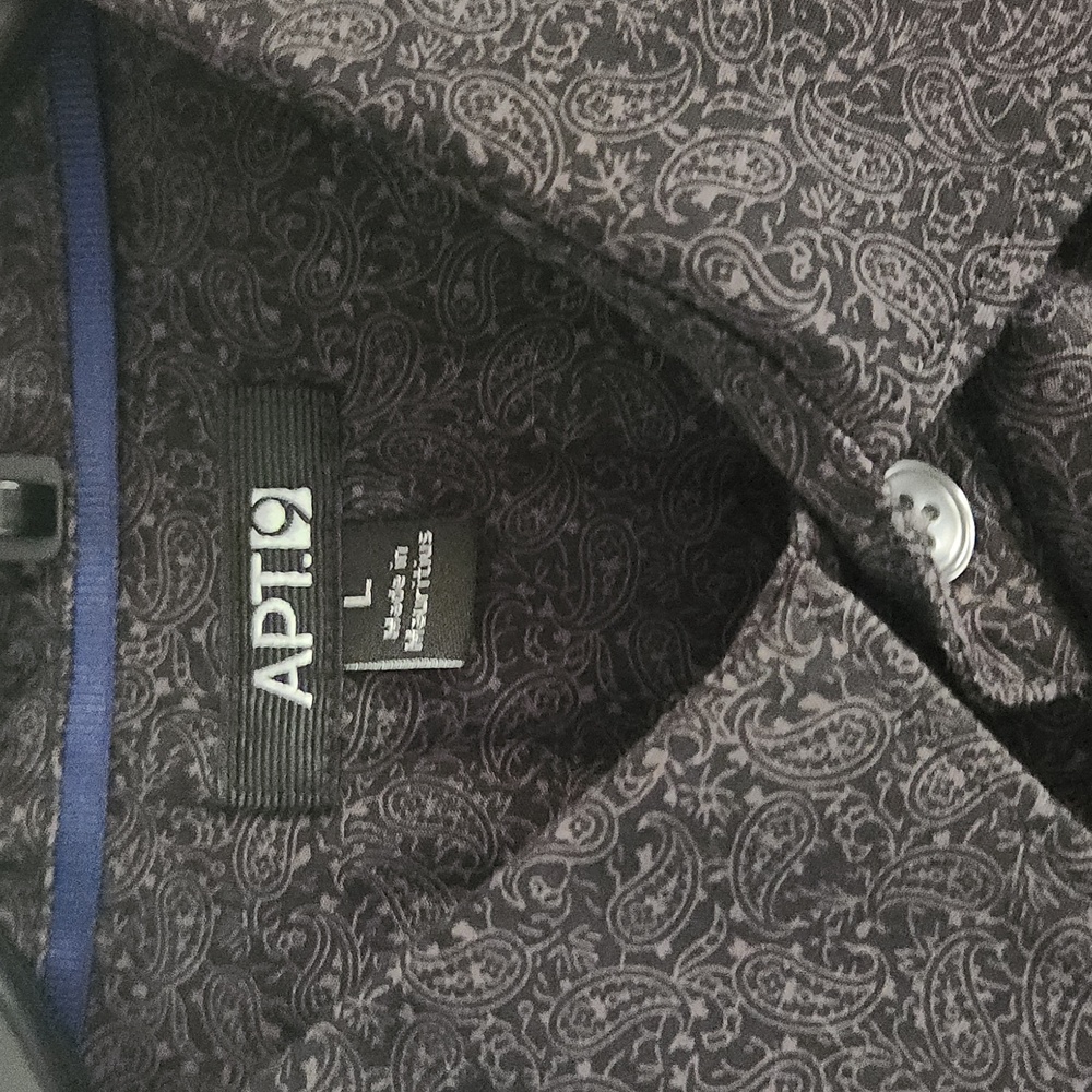 Apt. 9 black paisley button down shirt large - Picture 3 of 5